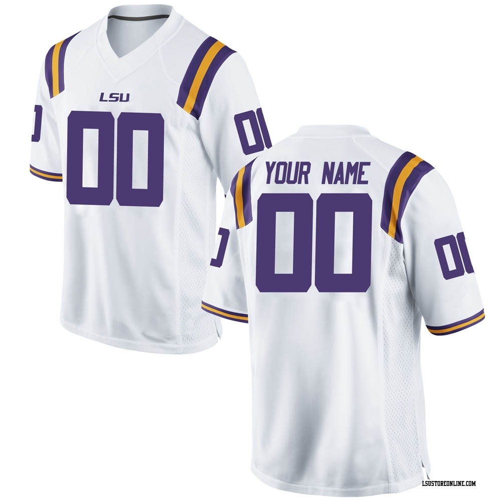 Custom Replica White Youth LSU Tigers Football Jersey LSU Store