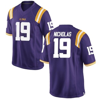 Javen Nicholas Game Purple Men's LSU Tigers Football Jersey