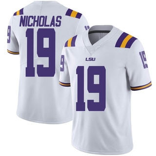 Javen Nicholas Limited White Men's LSU Tigers Football Jersey