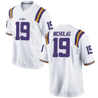 Javen Nicholas Replica White Men's LSU Tigers Football Jersey