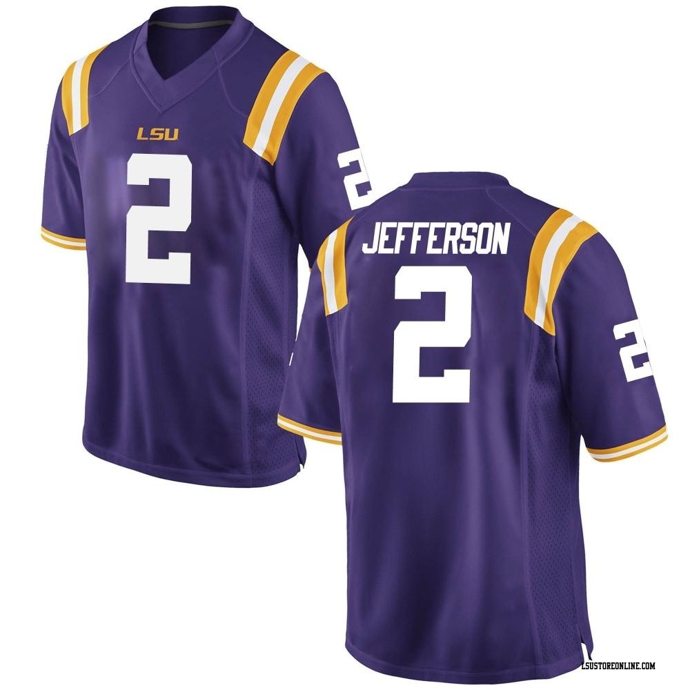 Justin Jefferson Game Purple Youth LSU Tigers Football Jersey