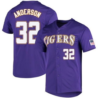 Kade Anderson Replica Purple Men's LSU Tigers Vapor Untouchable Full-Button Baseball Jersey