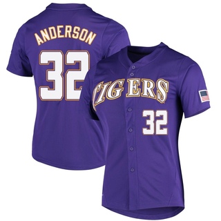 Kade Anderson Replica Purple Women's LSU Tigers Vapor Untouchable Full-Button Baseball Jersey