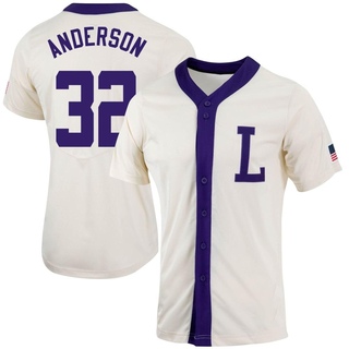 Kade Anderson Replica Women's LSU Tigers Natural Full-Button Baseball Jersey