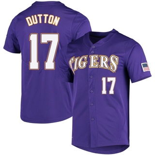 Samuel Dutton Replica Purple Men's LSU Tigers Vapor Untouchable Full-Button Baseball Jersey
