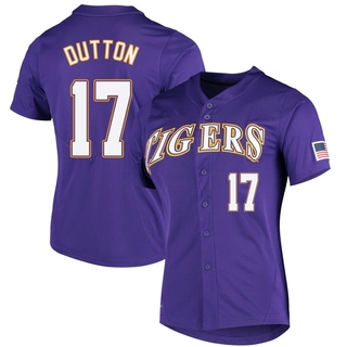 Samuel Dutton Replica Purple Women's LSU Tigers Vapor Untouchable Full-Button Baseball Jersey