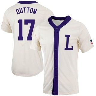 Samuel Dutton Replica Women's LSU Tigers Natural Full-Button Baseball Jersey