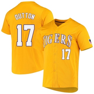 Samuel Dutton Replica Yellow Men's LSU Tigers Full-Button Baseball Jersey